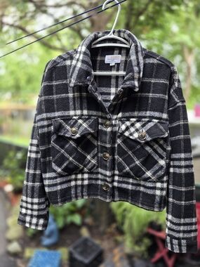 Ci Sono Black & White Plaid Jacket